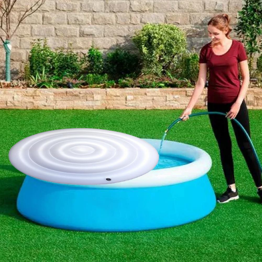 Round Hot Tub Cover, 145CM/57 Inch Inflatable Spa Cover, Foldable Spa Cover for Hot Tub, Energy Saving for Hot Tub Protection