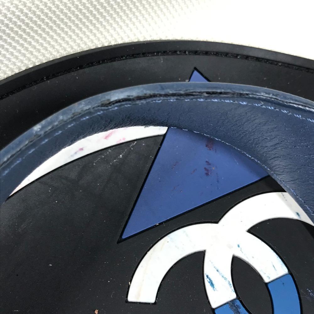 CHANEL Airline CC Mark logo Tote Bag Shoulder Bag Leather/Canvas White/blue