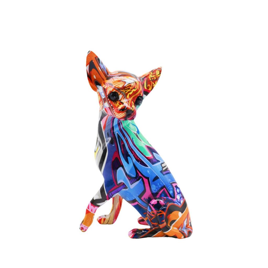 Modern Creative Colorful Chihuahua Living Room Wine Cabinet Ornaments Resin Crafts Home Entrance Office Decorations
