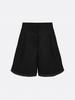 Elsiaillaendeu Grace Organza-Trim Wool Shorts (Black)