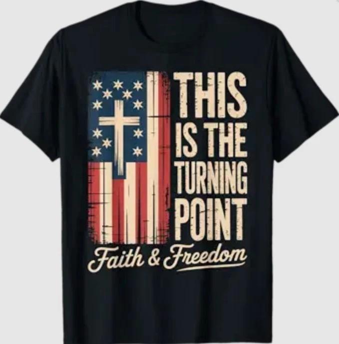 

This is The Turning Point Patriotic Faith USA T-Shirt L