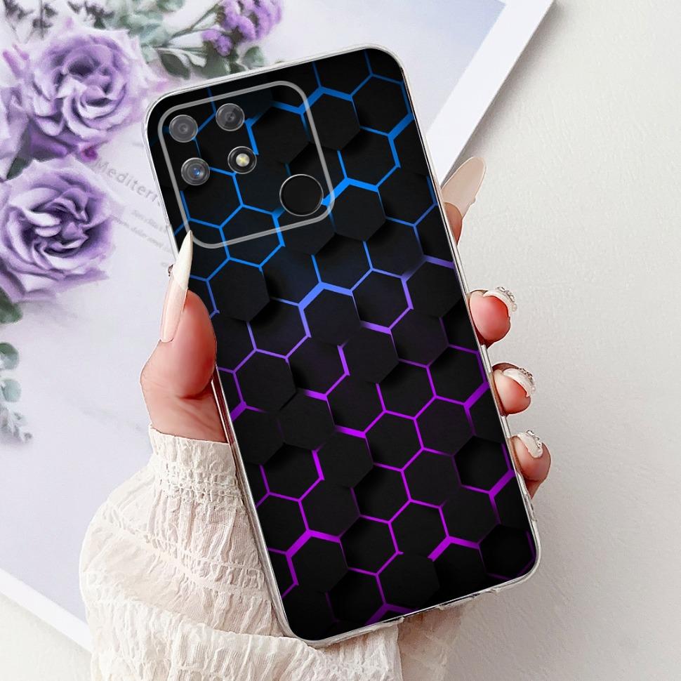 Soft Full RMX3430 Protective Cover For Realme Narzo 50A Casing Cat Pattern For Realme Narzo 50A Narzo50A Silicone Covers Case