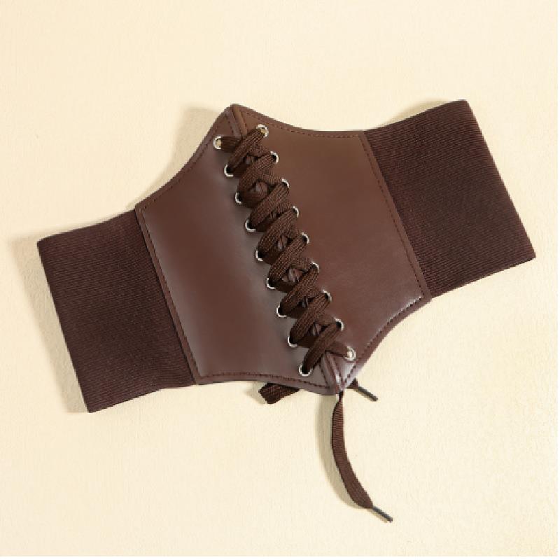 Corset Punk Black Wide Belt PU Leather Slimming Body Belts for Women Elastic High Waist Belt Female Dress Belt Body Shapewear