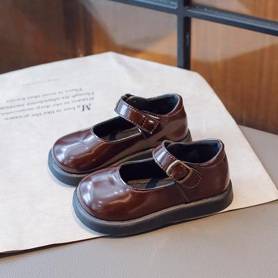 Children Fashion Girls Leather Shoes Black Versatile Soft Round-toe Thick Bottom Uniform School Shoes Drop Shipping Kids Casual