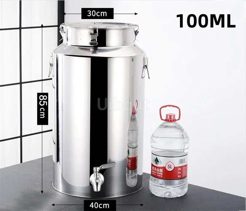 Tank Edible Oil Tank Peanut Milk tea Wine Sealed Tank Brewing Fermentation Stainless Steel Sealed Barrel with Faucet ransport