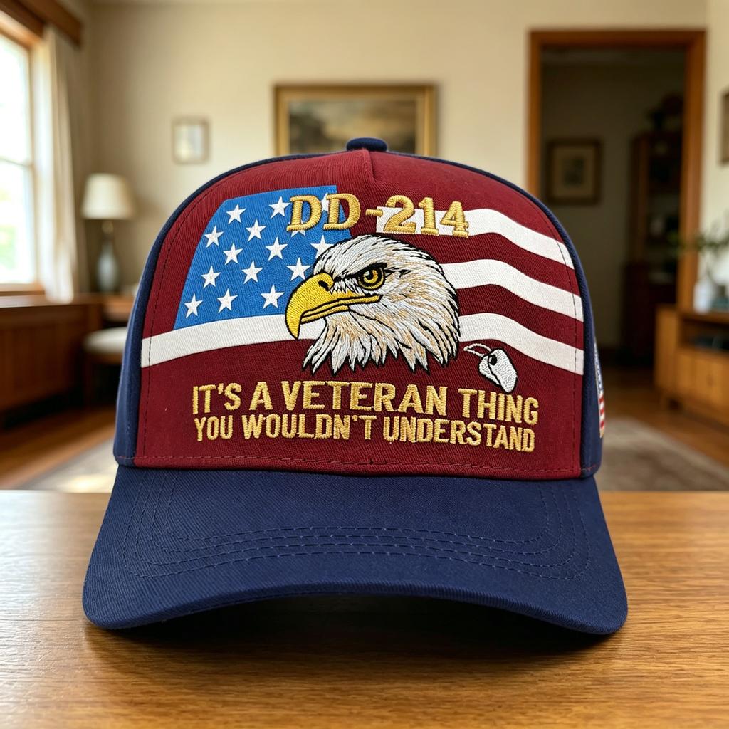Dd-214 Veteran Eagle Trucker Hat American Flag Embroidered It'S A Veteran Thing Adjustable Patriotic Baseball Cap For Men Adults