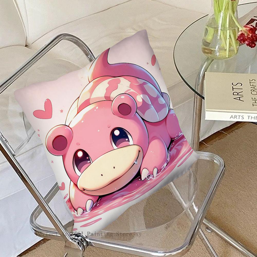 MINISO Pokemon Slowpoke Cute Pillow Case Fashion Square Pillowcase Bedroom Sofa Room Ins Decoration Leisure Cushion Cover
