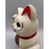 Used Vintage Maneki-neko (beckoning cat) piggy bank, approx. 21.5cm tall, early Showa period, for luck and fortune, money-attracting lucky charm.