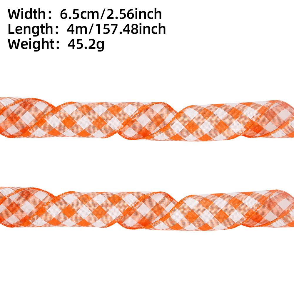 Colorful Checkered 65cm Polyester Ribbon For Holiday Gifts And Home Decor