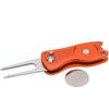Golf Green Fork Stainless Steel Foldable Golf Divot Repair Tool with Button MagneticOrange