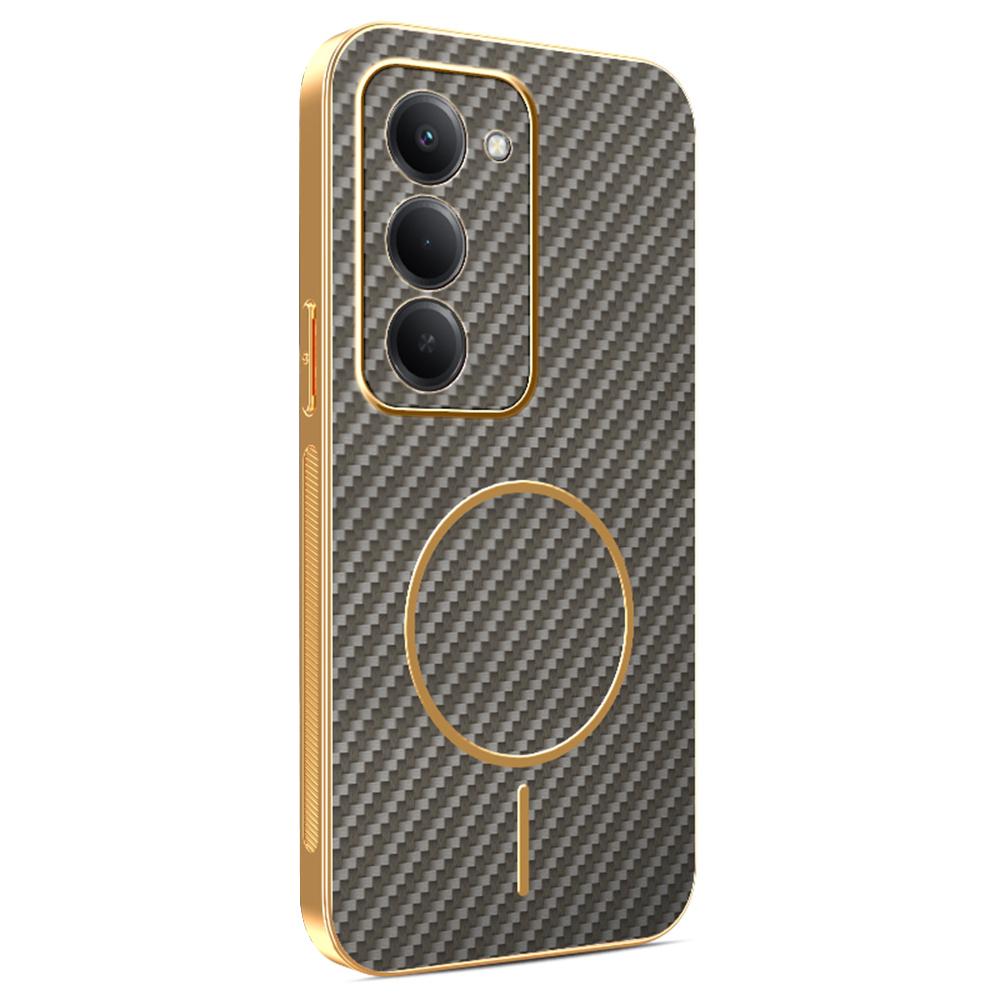 For Xiaomi Redmi 15 4G (EU) (171mm) Phone Case Carbon Fiber Textured Electroplated TPU Back Cover