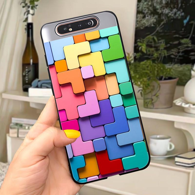Case For Samsung A80 Case Soft Silicone Cartoon Back Cover For Samsung Galaxy A80 GalaxyA80 A 80 A805 Fundas shell Black coque