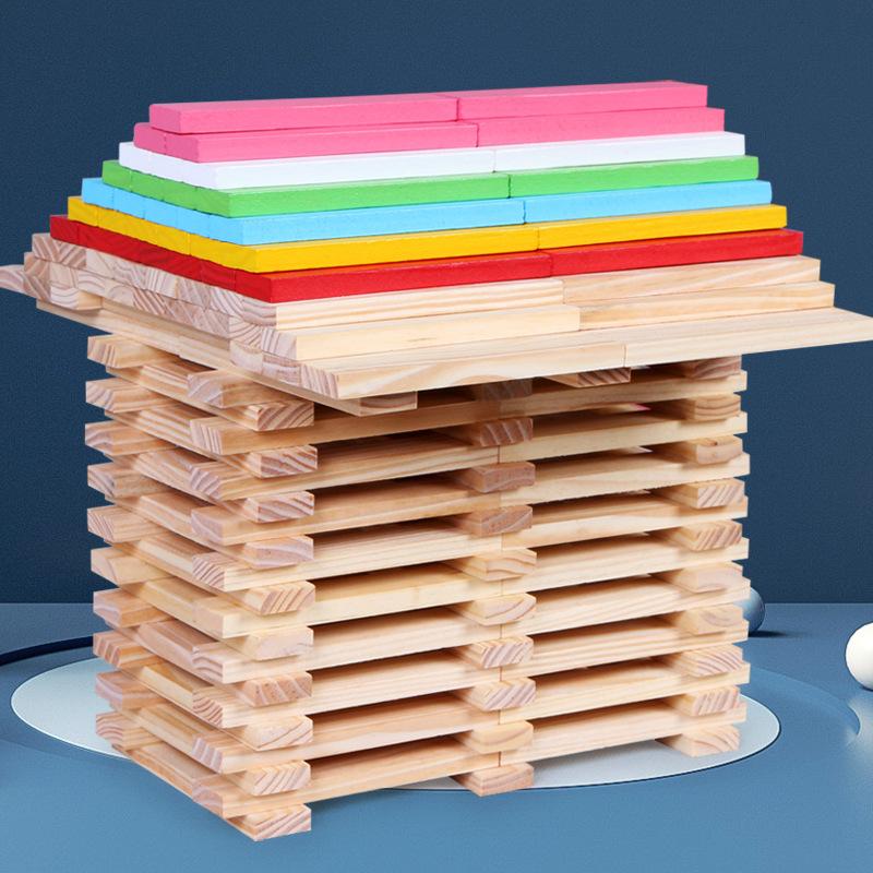 Wooden Archimedes Children's handmade model building block Wooden block Kindergarten building materials Stacked toys