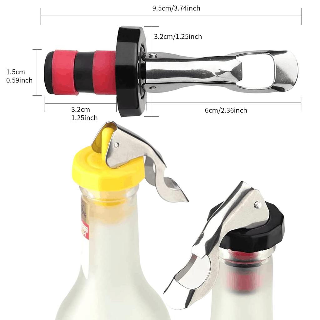 6Pcs Wine Stoppers Sealed Vacuum Bottle Stopper Reusable Wine Storage Bottle Cap Plug Champagne Stopper Kitchen Bar Accessories