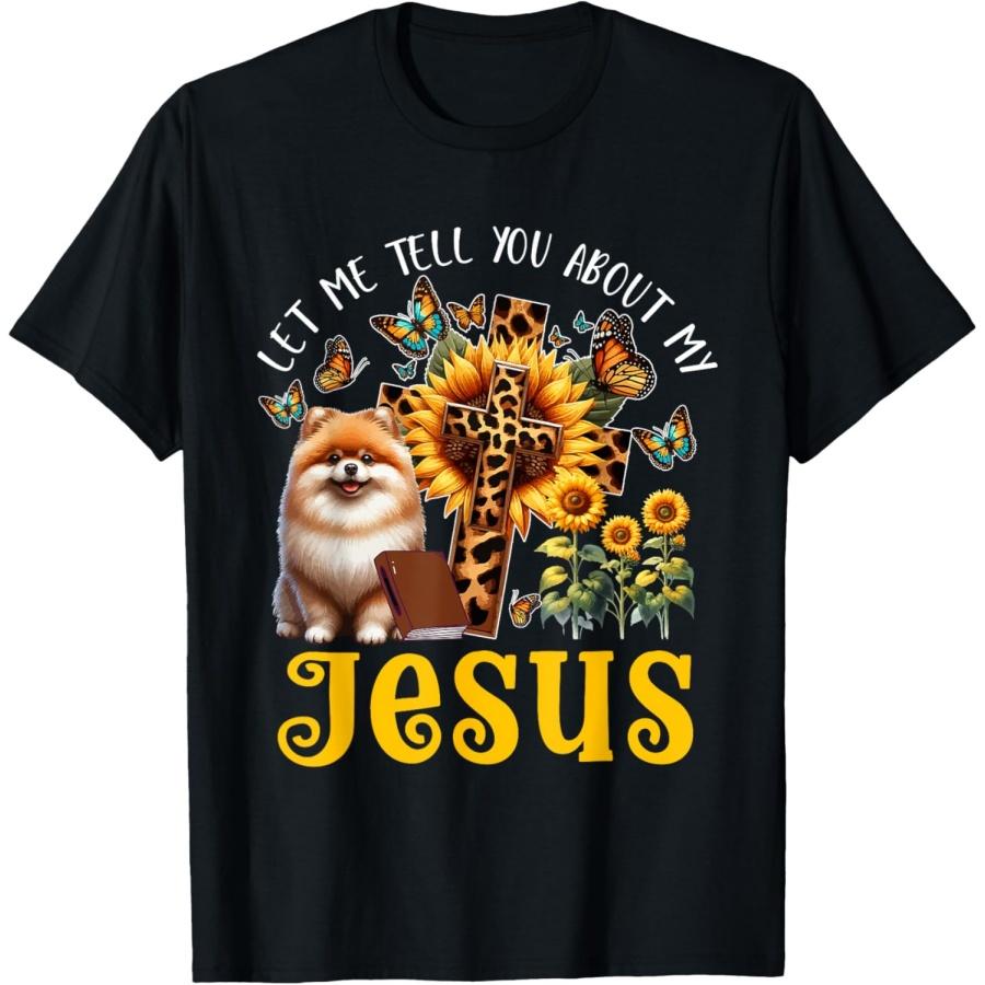 Tell About Jesus Costume Pomeranian Cute Christian Cross T-Shirt XXXXXL чёрный
