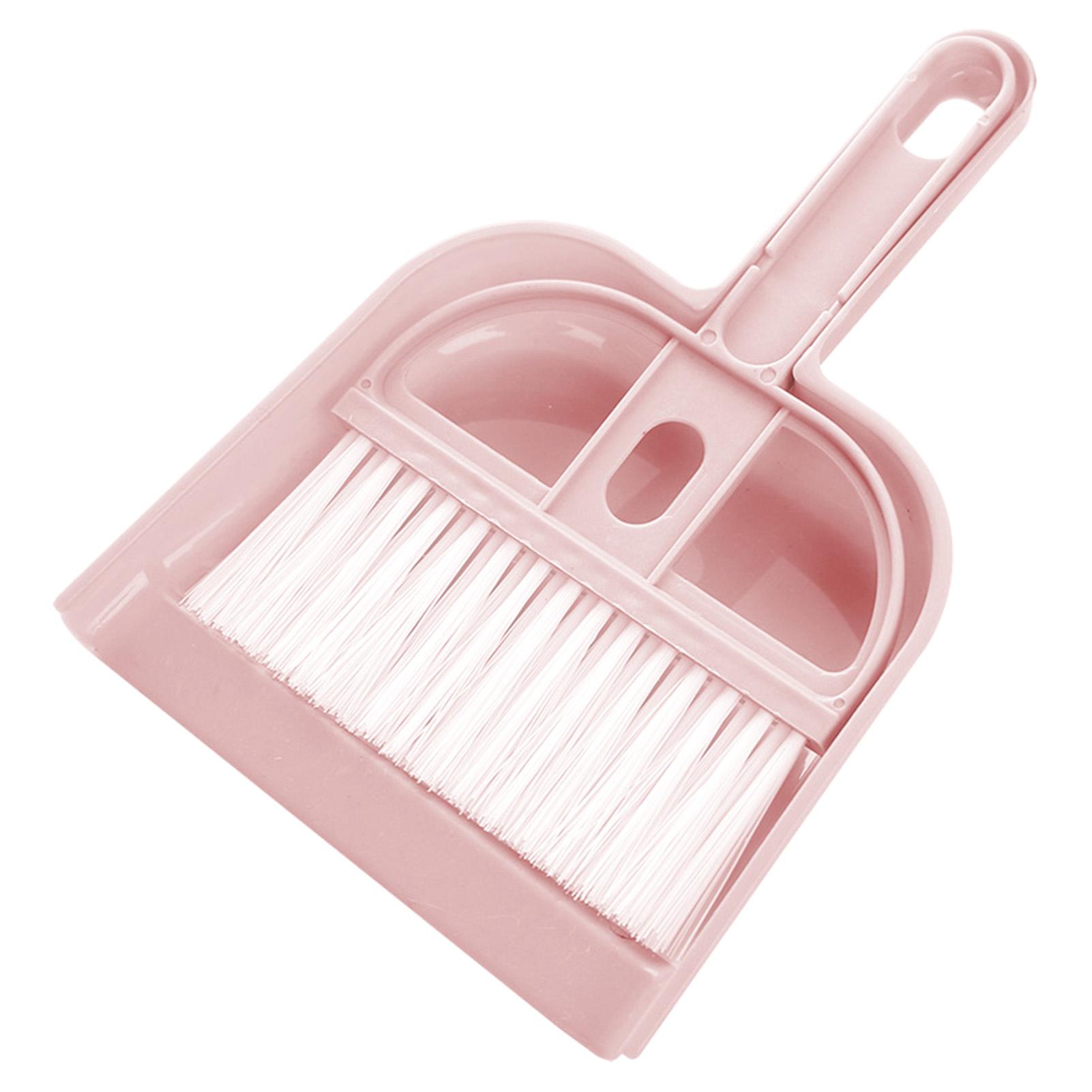 

Ручной совок и набор щеток для эффективной уборки, компактный портативный мини-совок для рабочего стола розовый