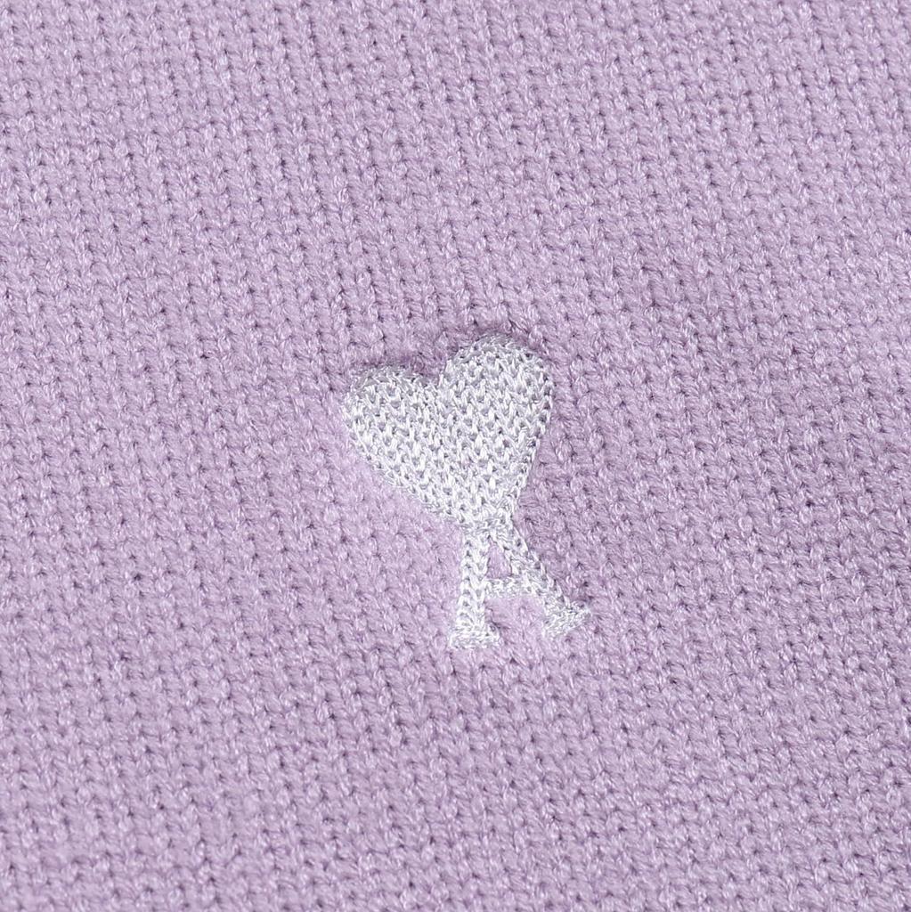 AMI 2025 Klassisk Par Rundhals Samma Färg Platt Broderad Kärlek Ulltröja