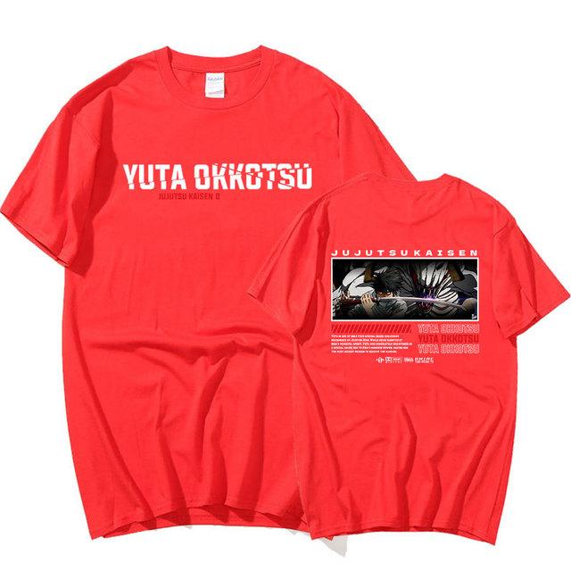 Anime Jujutsu Kaisen T Shirt Funny Manga Yuta Okkotsu Short Sleeves Cotton T-shirt Mens Clothes Oversized T Shirts Harajuku Streetwear Tops
