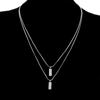 Unisex Exquisite Titanium Steel Small Silver Brick Pendant Clavicle Chain Necklace