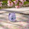 Cat Shaped Ornament 3D Printed Head Keychain, Cute Kawaii Kitten Bag Charm with Pearlescent Finish & Bright Playful Decoration Green Eyes, Lightweight