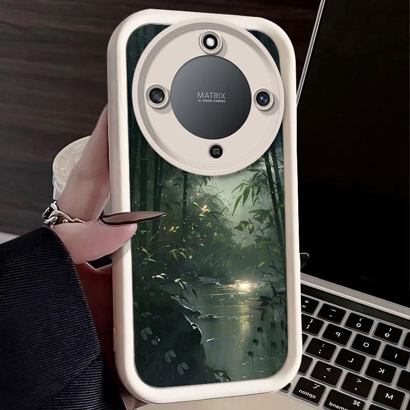 Flexible Silicone Case For Honor Magic8 Lite Magic 7 Pro X9d X9c Smart Protective Cover Shockrpoof Moonlight Print Pattern Funda