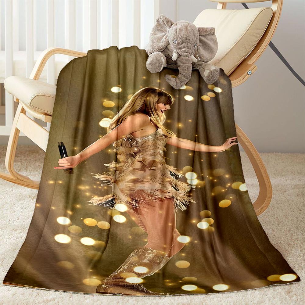 Taylor Swift's Glittery Performance Blanket Warmthful Decor Great for Bed Livingroom Picnics for All Seasons Stylish Decor