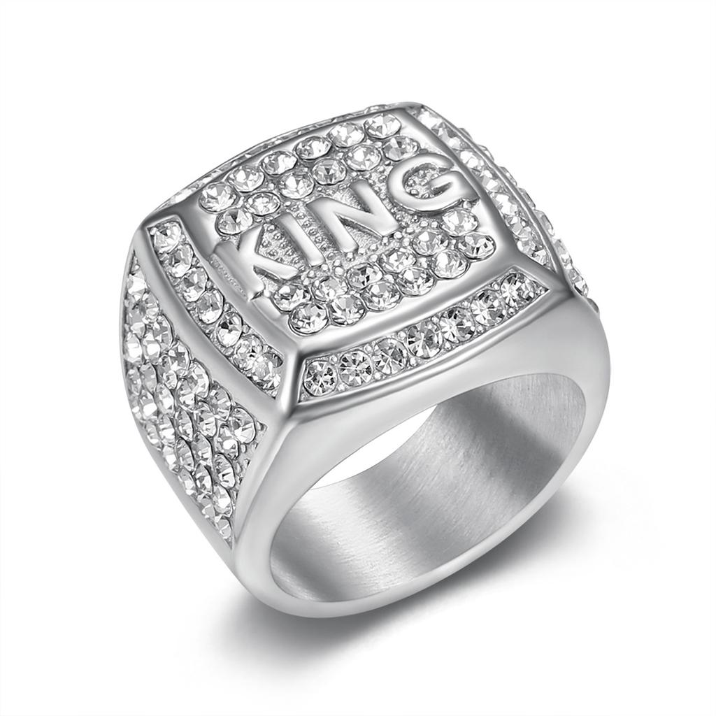 KING Stainless Steel Ring Boyfriend Trendy Jewelry Men's Gift