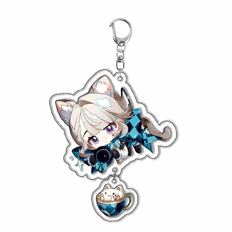 Raiden Shogun Klee Nahida Q Type Genshin Impact Cartoon Keychain Acrylic Bag Keyring Pendant Trendy Gift
