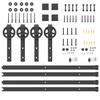 Vidaxl System for Sliding Door Installation, 366 Cm, Steel, Black