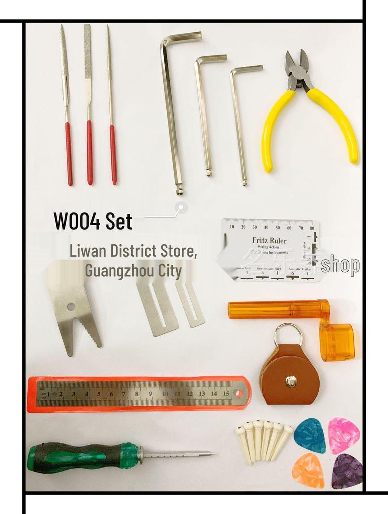 Guitar Repair Tool Kit 26-in-1: File, Wrench, String Spacing Ruler, String Cutter, Fret Polisher, and More
