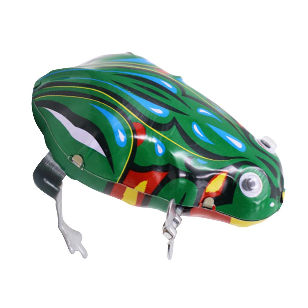 Aufziehfrosch Spielzeug Retro Tragbar Grüne Farbe Blech Hüpfender Frosch Aufziehspielzeug