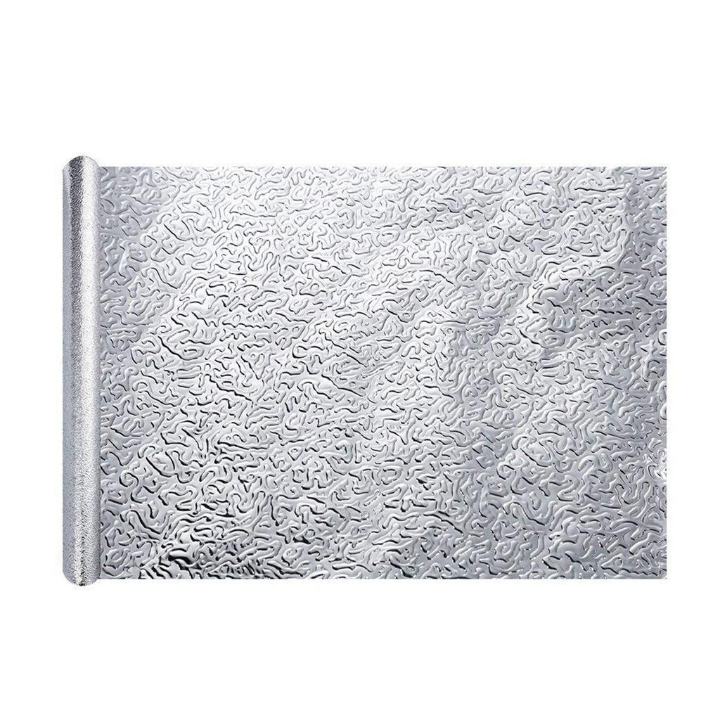 Premium Aluminum Foil Wall Paper Self-Adhesive Backsplash Heat Kitchen Wallpaper серебряный