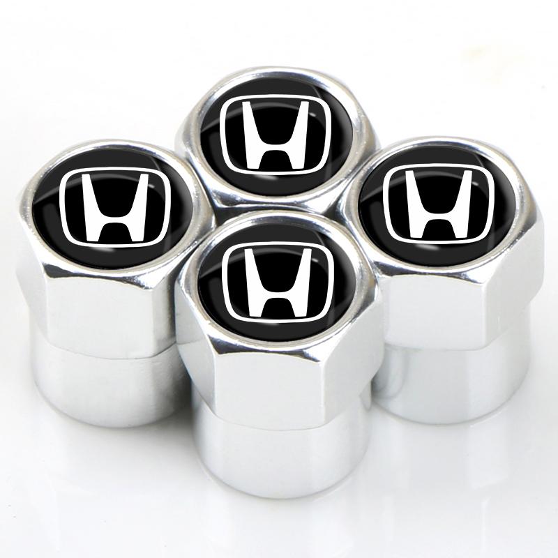 4PCS Metal Car Wheel Tire Valve Caps Stem Cover Car Accessories For Honda Civic XR-V HR-V City Accord Odyssey Spirior CRV Jazz akg256