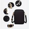 Bolso Mini para Mujer Bandolera con Cremallera Bolso de Hombro Monedero para Teléfono Móvil Billetera Multifuncional Vertical Negro Bolsos Bandolera para Caminar