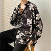 Men's Japanese-Style Full Print Long Sleeve Shirt - Casual, Trendy, Hong Kong-Style Cardigan for Spring/Autumn