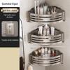 MDNG Gunmetal Grey 3-Layer Corner Bathroom Shelf