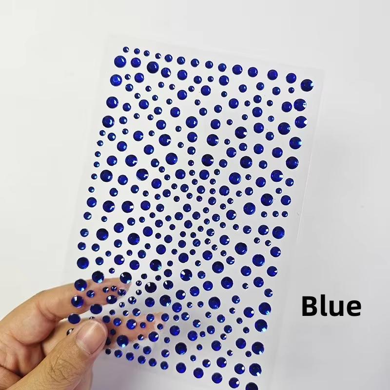 Hot Sale Round Multi-color Rhinestone Stickers Eye Face Temporary Diamond Stickers for Party Stage Makeup Decoration