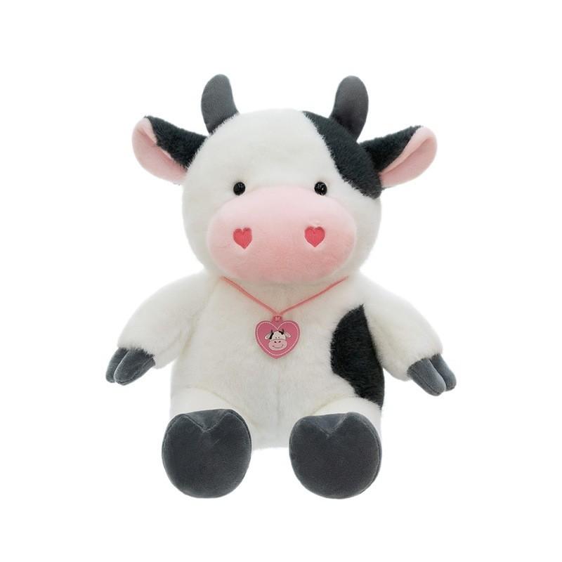 

Plush Cow Childrens Doll With Pendant Design And Sitting Pose For Holiday Gift