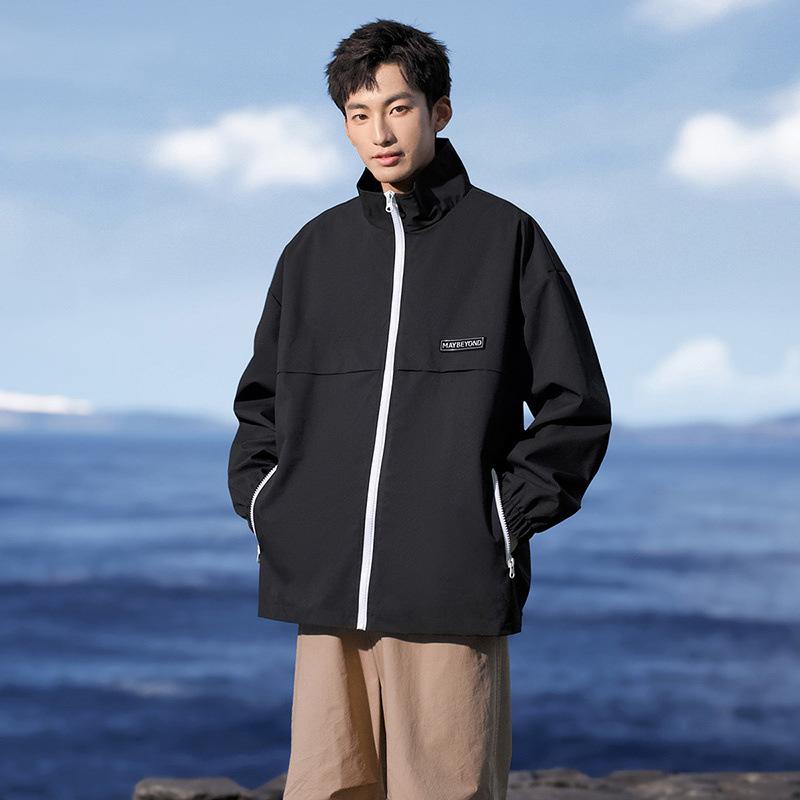 Outdoor Waterproof Stand-up Collar Jacket for Men's Spring and Autumn New American Windproof Mountaineering Jacket for Teenagers