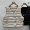 Womens Lightweight Down Vest Short V-Neck Sleeveless Puffer Gilet Office Layering Casual Wear
