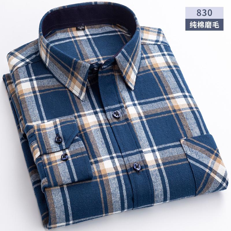 Nové Bavlněné Pánské Košile Dlouhý Rukáv Ležérní Kostkované Pruhované Měkké Regular Fit Formální Košile Společenská Halenka Pánské Oblečení 4XL 5XL 6XL