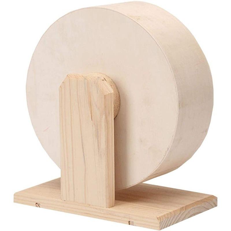 Naturalne Drewno Ciche Wielofunkcyjne Kołowrotek do Biegania Nietoksyczna Zabawka Ćwiczeniowa dla Chomików Wytrzymały Kołowrotek do Biegania dla Małych Zwierząt