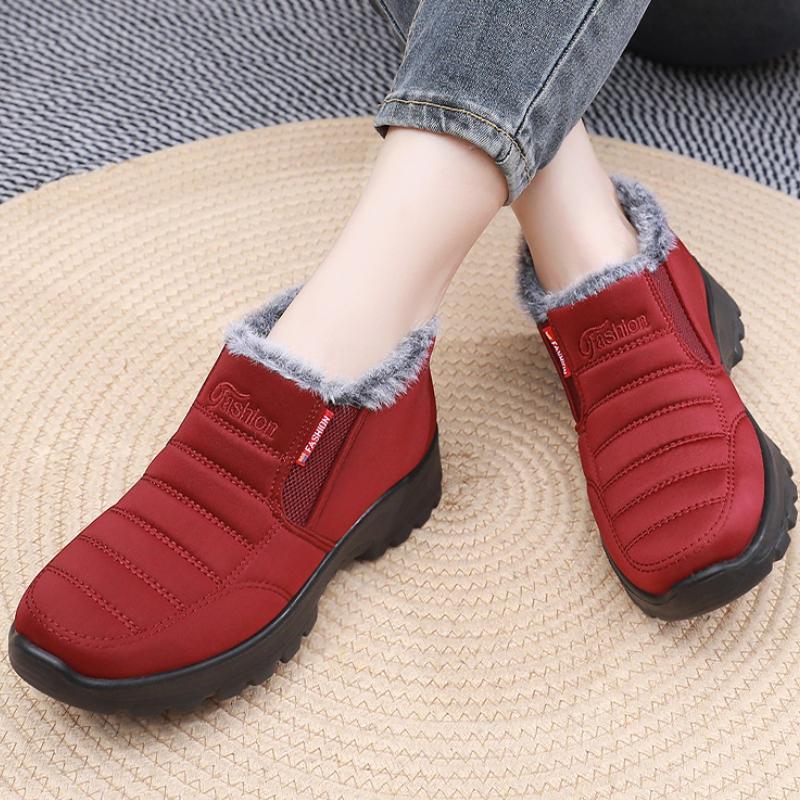 Casual Cotton Shoes 2024 Winter New Item with Plush and Thick Polyurethane Lightweight and Warm One Foot Women's Snow Boots