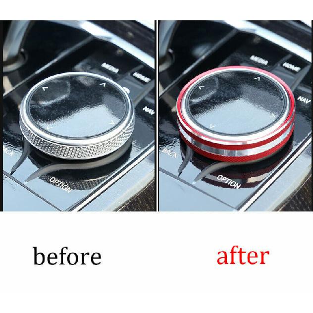 For BMW 3-Series G20 - Red Aluminum Alloy Car Multimedia Knob Cover Trim