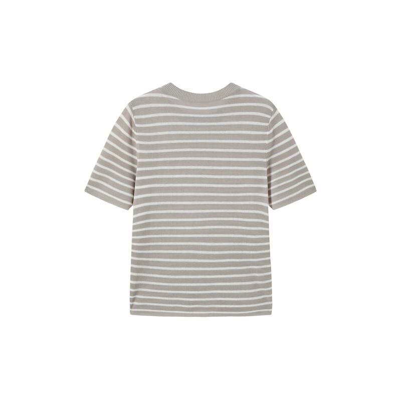 Elva' Island Women's Fall Striped Short-Sleeve Knit Top