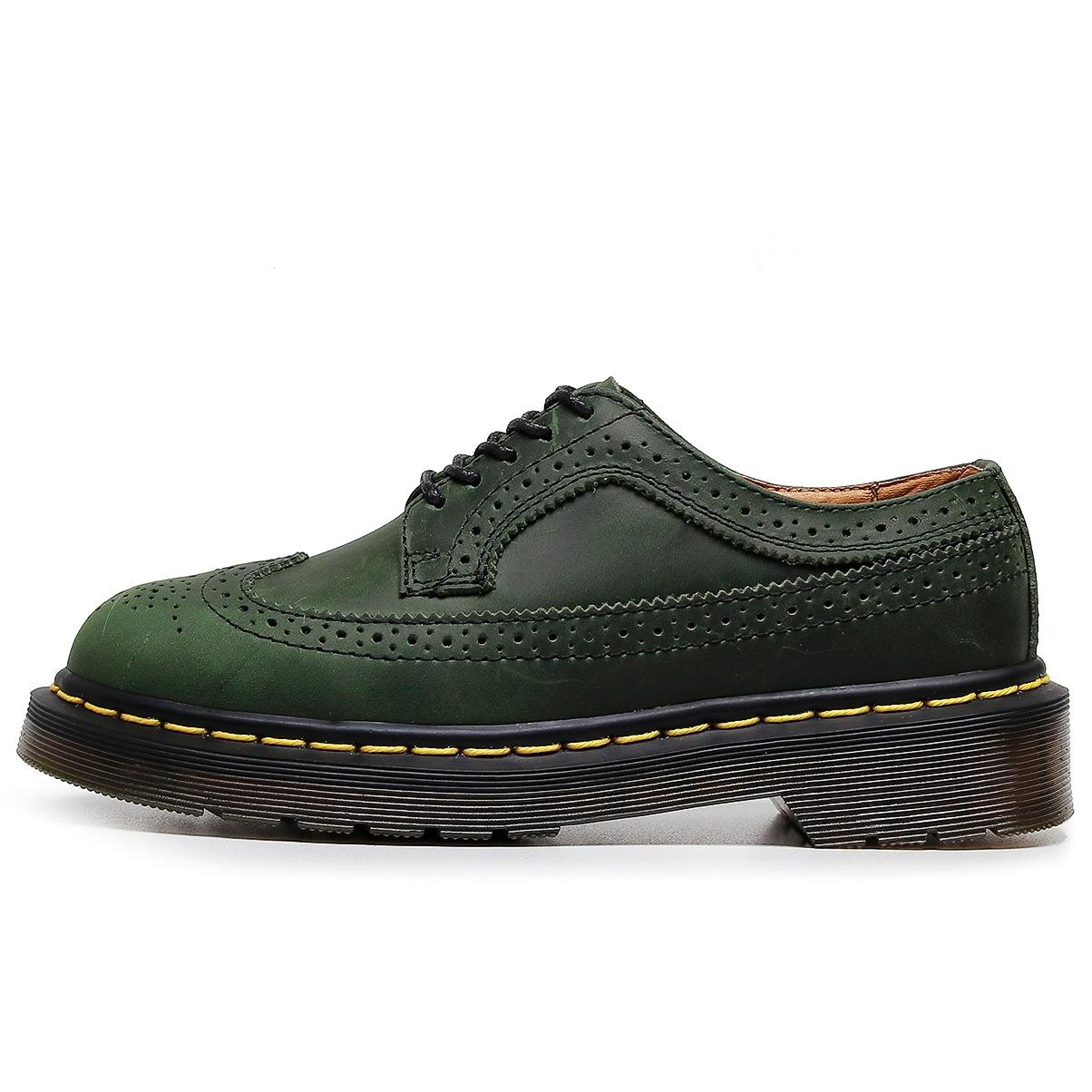 

3989 Small Leather Shoes Women s Low-top 5-hole Genuine Leather Brock Engraved Men s and Women s Round Head Couple Crazy Horse Blue Single Shoes 46