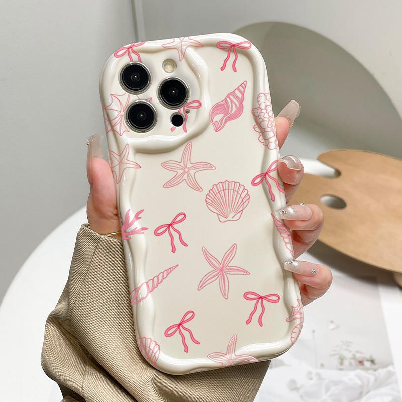 Ocean Sweetheart Style Starfish Seashell Phone Case for IPhone 17 Pro Max 16e 11 12 13 14 15 16 Pro Max 16 Plus 17e Soft Cover