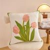 Pillowcase Artistic Flower Stitching Cotton Canvas Pillow Cover Breathable Sofa Bed Accent Piece Pillow Sham