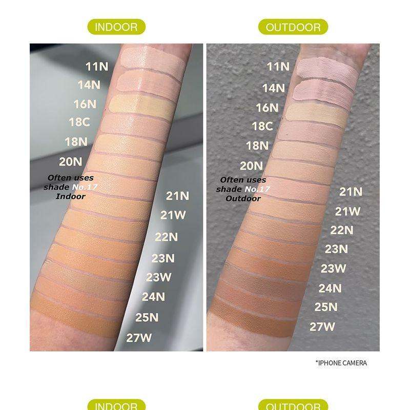 UNLEASHIA - Bundle: Satin Wear Healthy-Green Cushion Re-Feel Refill + Case Set - 5 Colors