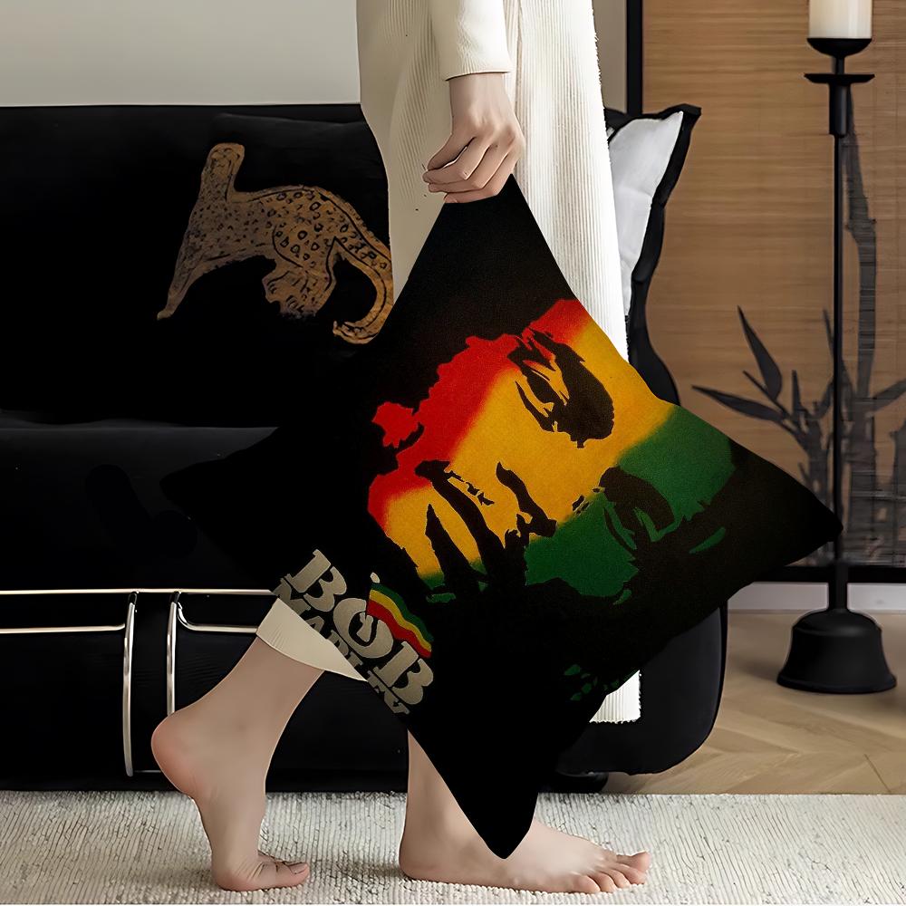 Keep Calm And Smoke Weed Bob Marley Cushion Cover Car Throw Pillow Case For Sofa Car Christmas Gift 40x40cm 45x45cm